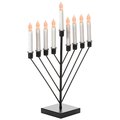 Vintiquewise Nine Branch Electric Chabad Judaica Chanukah Menorah with LED Candle Design Candlestick, Black QI004204.BK